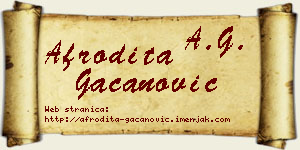 Afrodita Gačanović vizit kartica